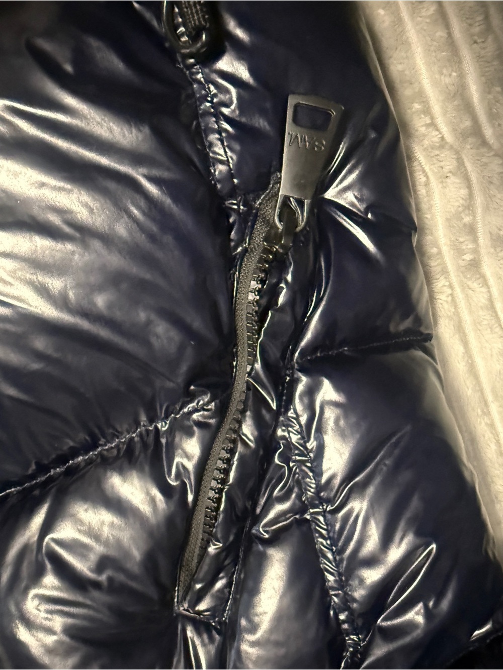 SAM. Shiny Navy Quilted Puffer Jacket - Picture 5 of 10